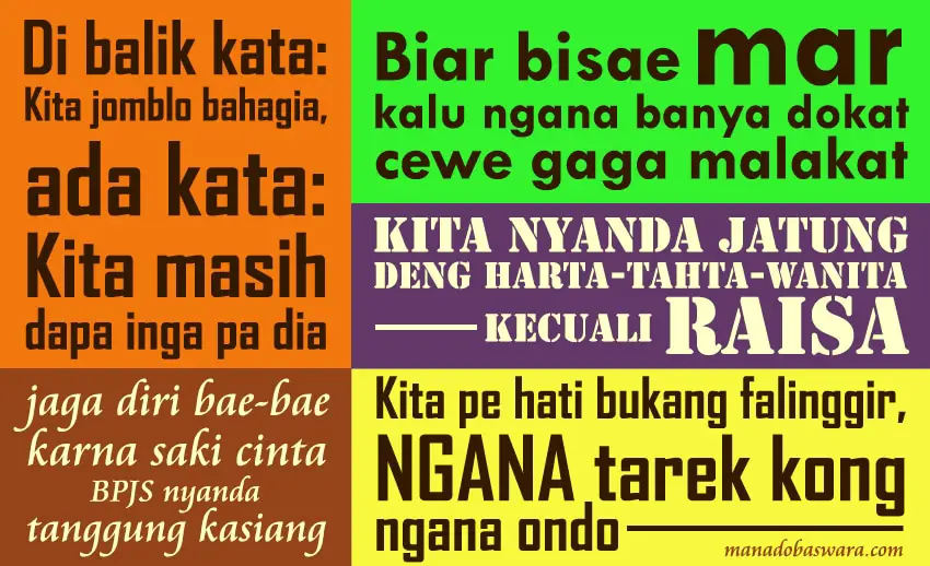 50 Kata Bijak Bahasa Manado Lucu Manado Baswara