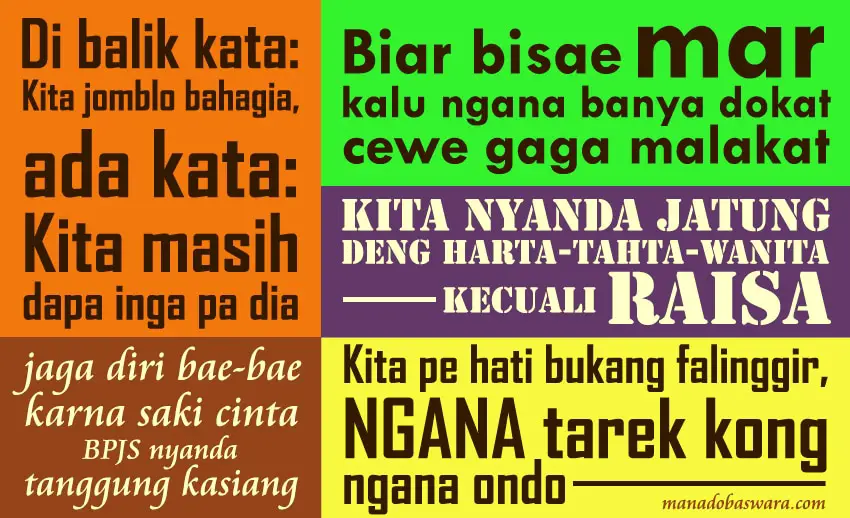 50 Kata  Bijak Bahasa Manado  Lucu  Manado  Baswara